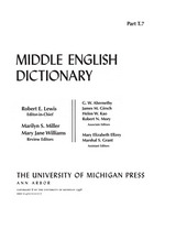 front cover of Middle English Dictionary