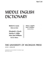 front cover of Middle English Dictionary