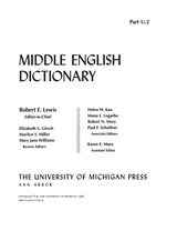 front cover of Middle English Dictionary