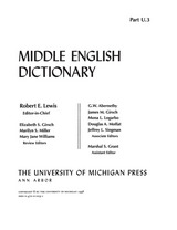 front cover of Middle English Dictionary