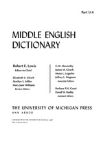 front cover of Middle English Dictionary