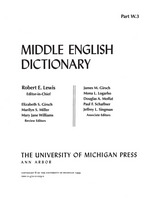 front cover of Middle English Dictionary