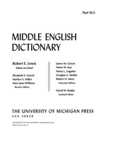 front cover of Middle English Dictionary