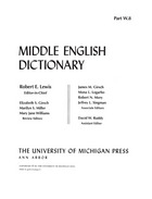 front cover of Middle English Dictionary