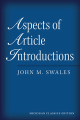 front cover of Aspects of Article Introductions, Michigan Classics Ed.