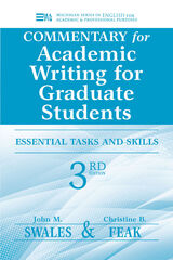 front cover of Commentary for Academic Writing for Graduate Students, 3rd Ed.