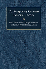 Contemporary German Editorial Theory