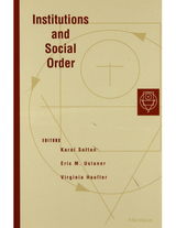 front cover of Institutions and Social Order
