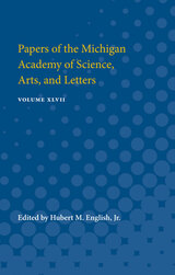 front cover of Papers of the Michigan Academy of Science, Arts, and Letters