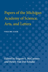 front cover of Papers of the Michigan Academy of Science Arts and Letters