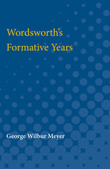 front cover of Wordsworth's Formative Years