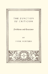 front cover of Function Of Criticism