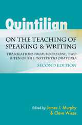 front cover of Quintilian on the Teaching of Speaking and Writing