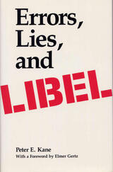 front cover of Errors, Lies, and Libel