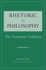 front cover of Rhetoric as Philosophy