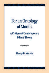 front cover of For an Ontology of Morals