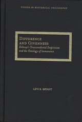 front cover of Difference and Givenness