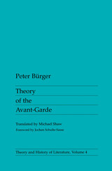 front cover of Theory Of The Avant-Garde