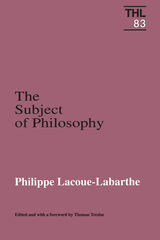 front cover of Subject Of Philosophy