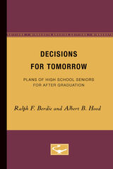 front cover of Decisions for Tomorrow