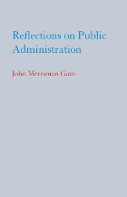front cover of Reflections on Public Administration
