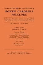 front cover of The Frank C. Brown Collection of NC Folklore