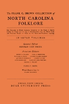 front cover of The Frank C. Brown Collection of NC Folklore