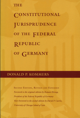 front cover of The Constitutional Jurisprudence of the Federal Republic of Germany, 2nd ed.