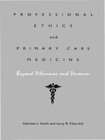front cover of Professional Ethics and Primary Care Medicine