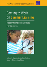 front cover of Getting to Work on Summer Learning