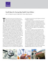 front cover of Small Ideas for Saving Big Health Care Dollars