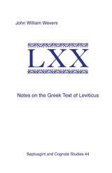 front cover of Notes on the Greek Text of Leviticus