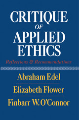 front cover of Critique Of Applied Ethics
