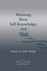 front cover of Meaning, Basic Self-Knowledge, and Mind
