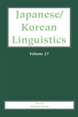 front cover of Japanese/Korean Linguistics, Volume 27