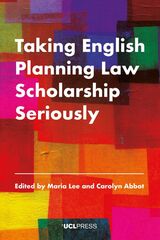 front cover of Taking English Planning Law Scholarship Seriously