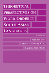 front cover of Theoretical Perspectives on Word Order in South Asian Languages