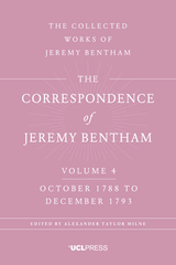 front cover of Correspondence of Jeremy Bentham, Volume 4