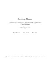 front cover of Mechanical Vibration, 5th Edition, Solutions Manual