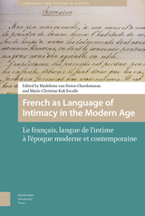 front cover of French as Language of Intimacy in the Modern Age
