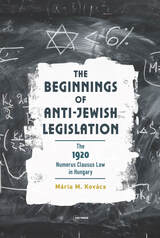 front cover of The Beginnings of Anti-Jewish Legislation